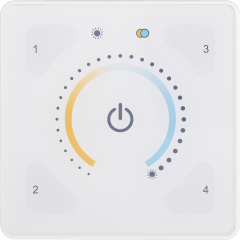 ILLUSTRIS bedieningspaneel front - TW, scenes, dimmen - wit