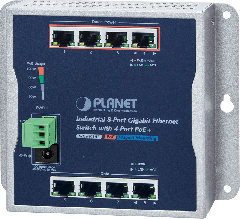Ethernet switch 8p (4+4 PoE) - DIN-rail - incl. voeding